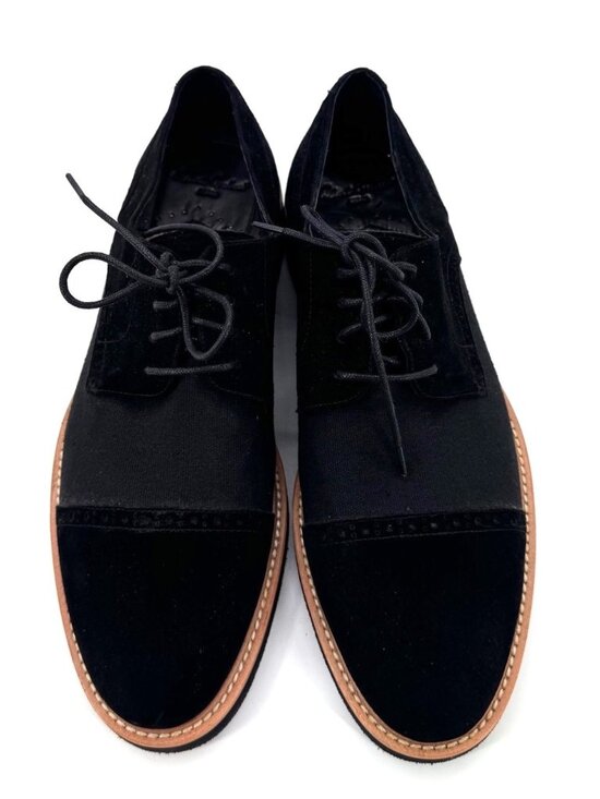 Robert Graham Black Suede & Canvas Lace-Up Oxfords With Rubber Sole Size 9 main image 10